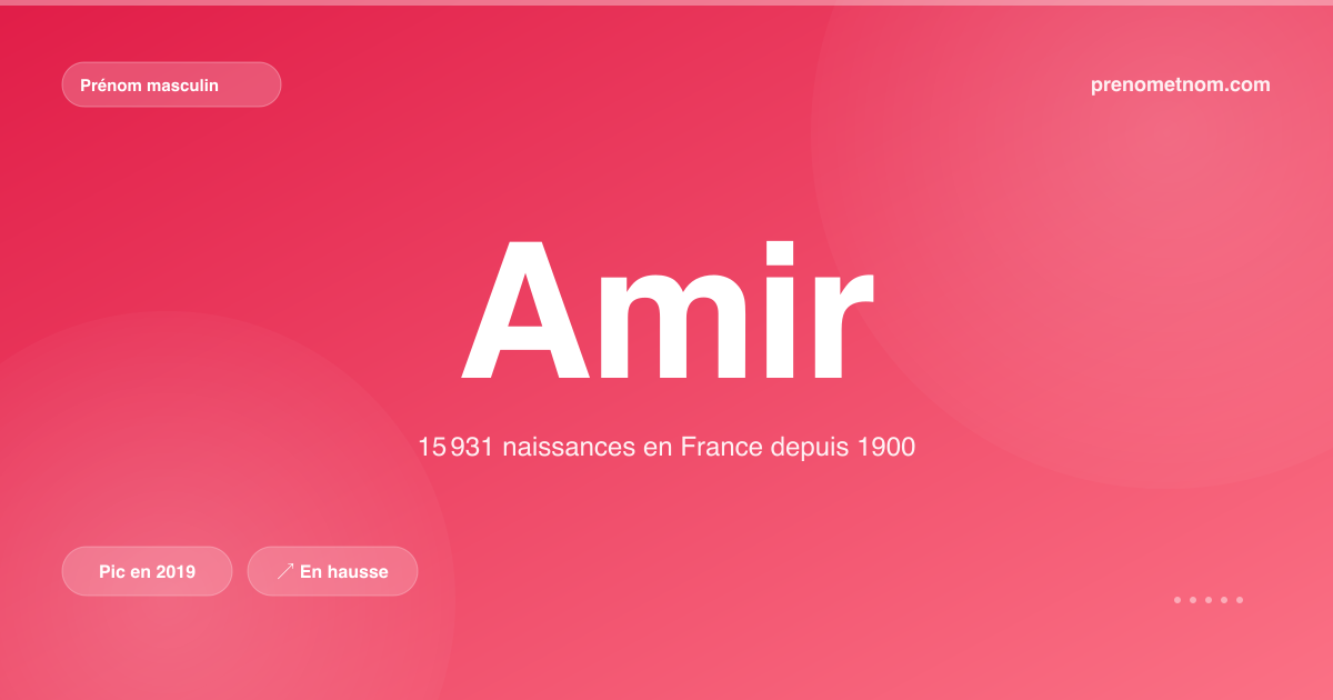 Carte visuelle du prénom Amir
