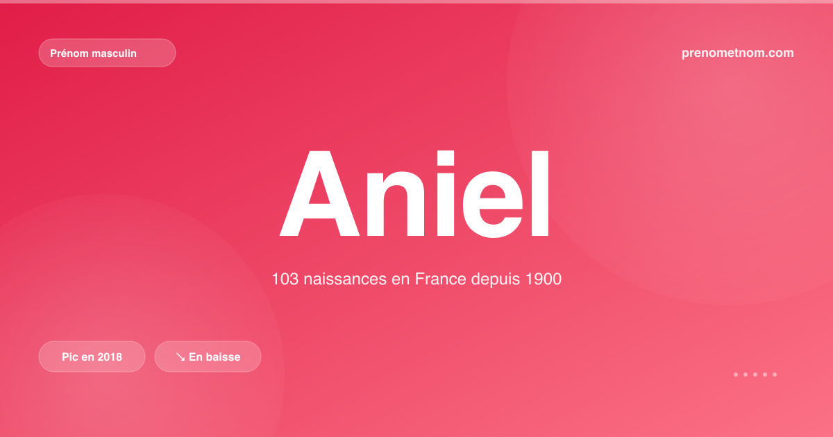 Carte visuelle du prénom Aniel