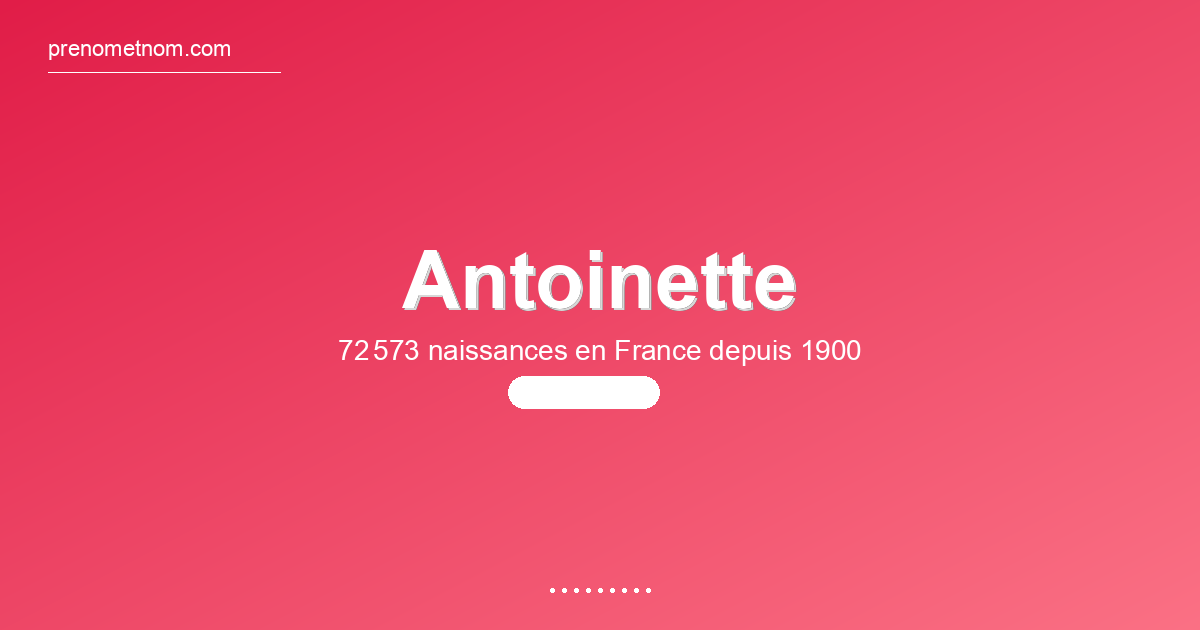 Carte visuelle du prénom Antoinette