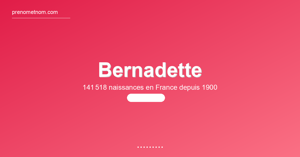 Carte visuelle du prénom Bernadette