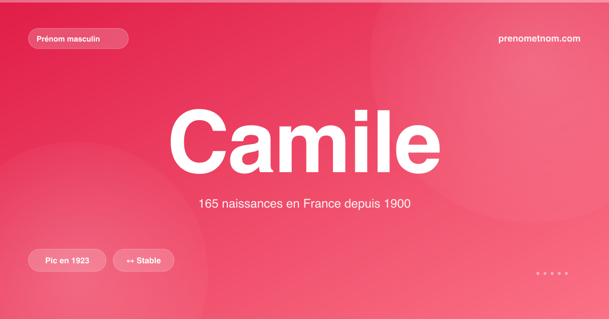 Carte visuelle du prénom Camile