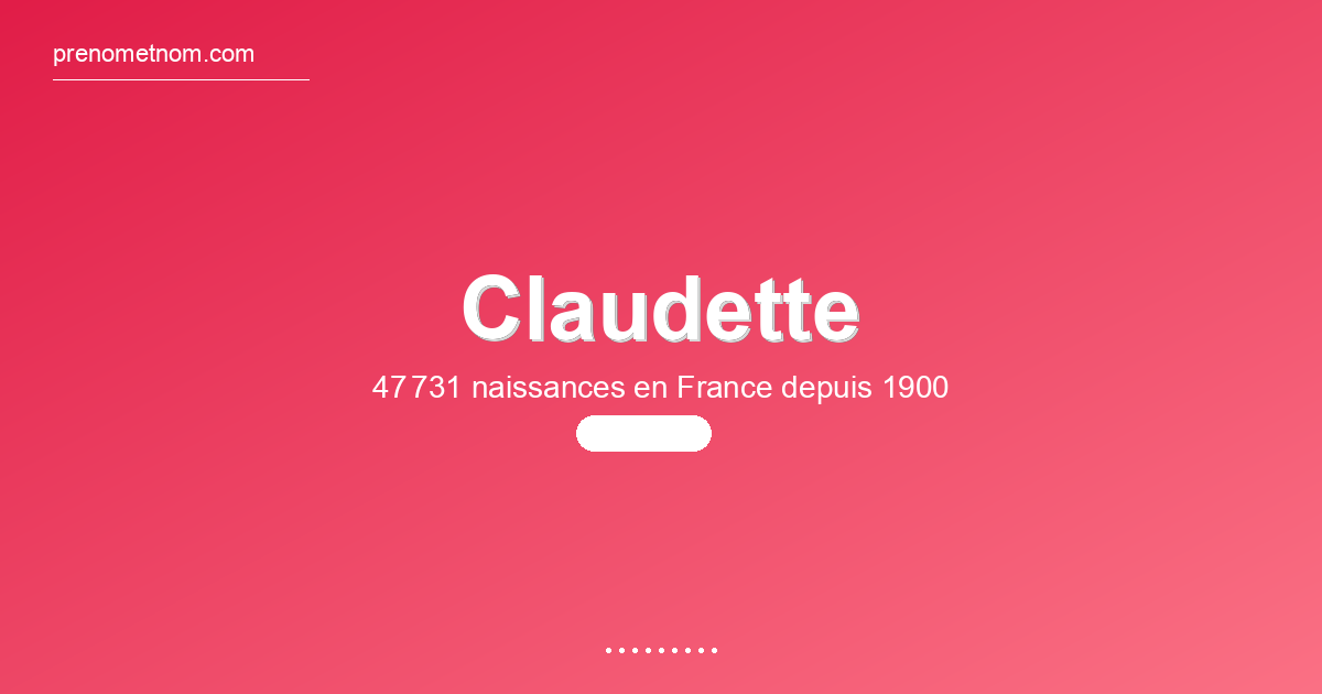 Carte visuelle du prénom Claudette