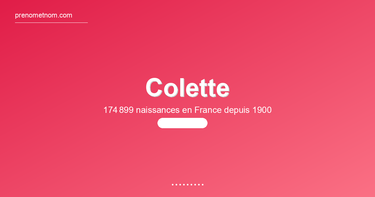 Carte visuelle du prénom Colette