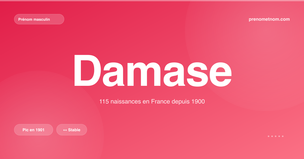 Carte visuelle du prénom Damase