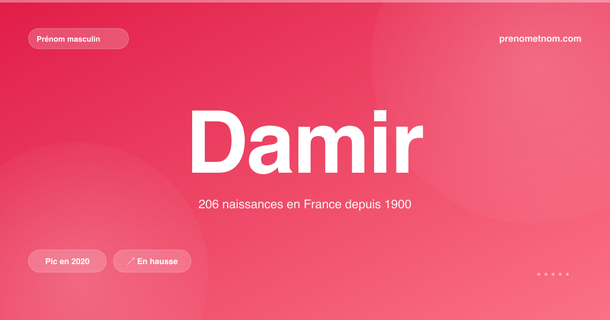 Carte visuelle du prénom Damir