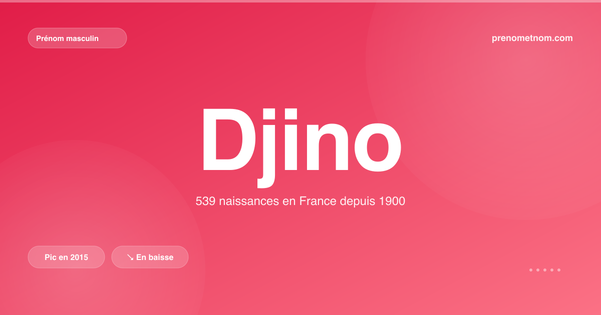 Carte visuelle du prénom Djino