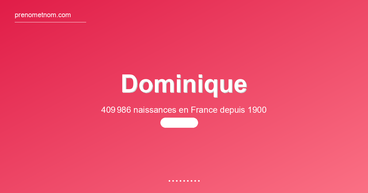 Carte visuelle du prénom Dominique
