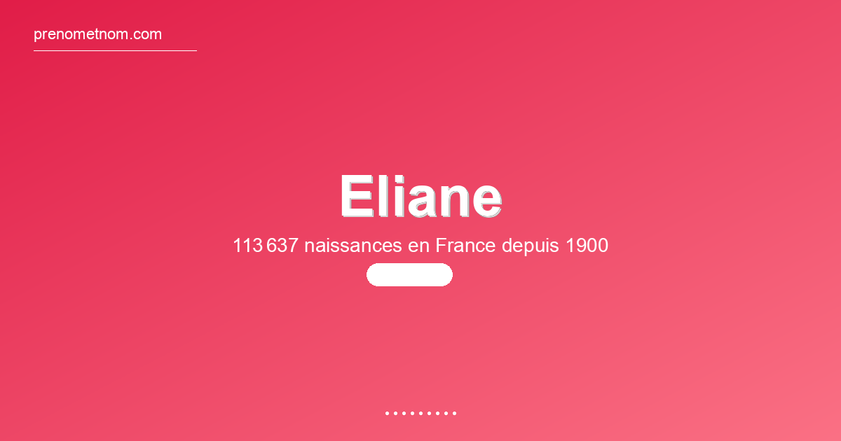 Carte visuelle du prénom Eliane