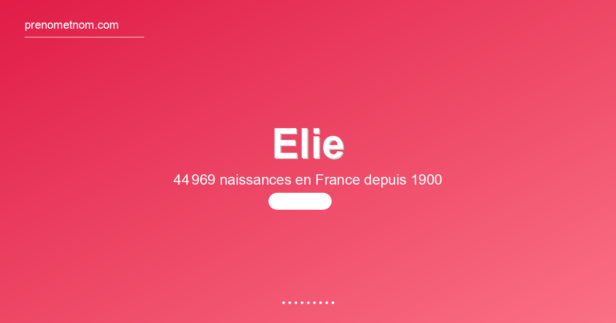 Carte visuelle du prénom Elie