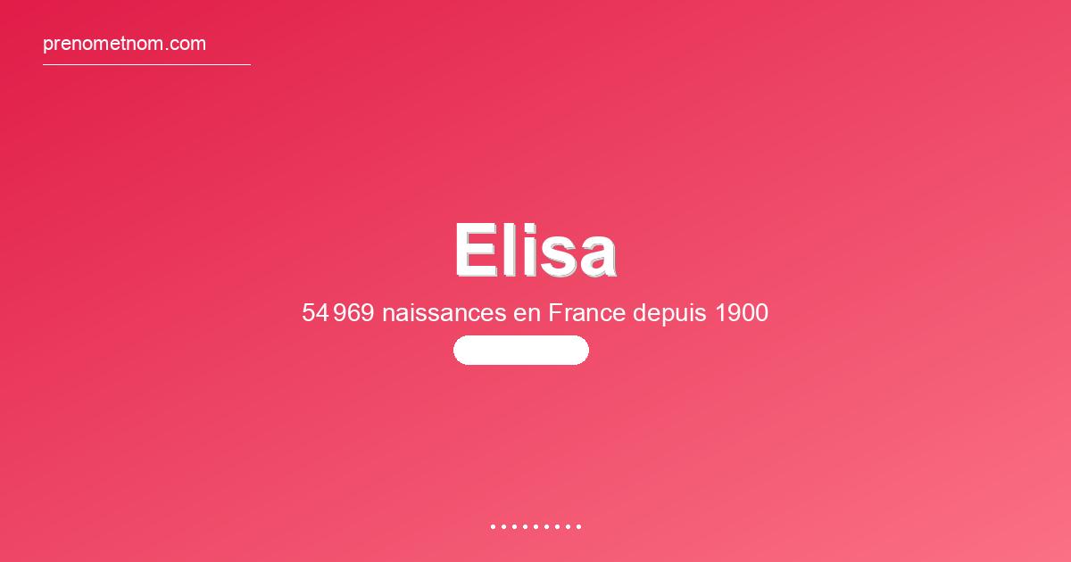 Carte visuelle du prénom Elisa