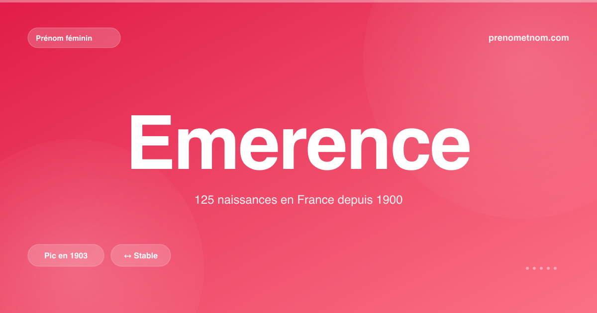 Carte visuelle du prénom Emerence