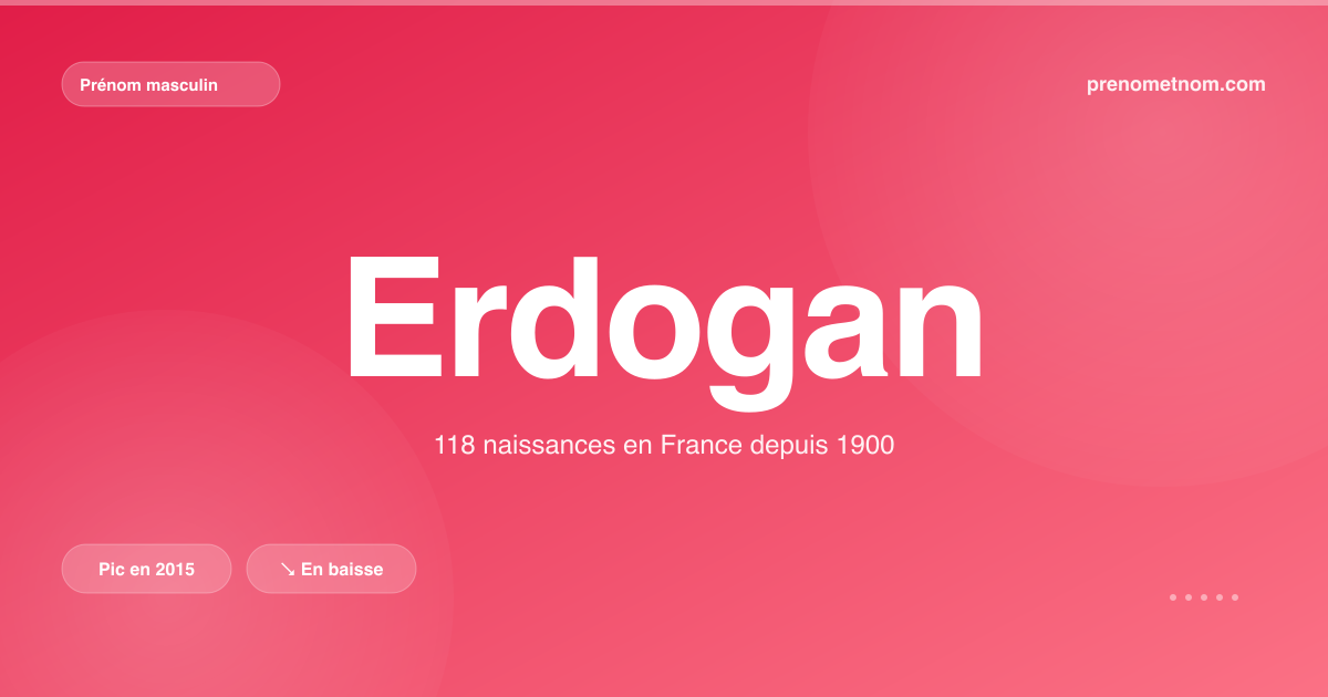 Carte visuelle du prénom Erdogan