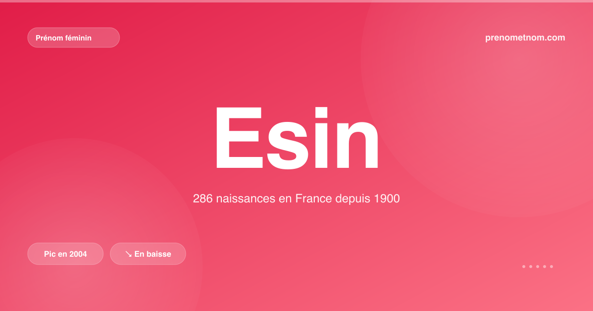 Carte visuelle du prénom Esin