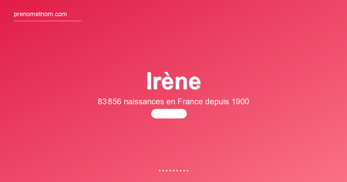 Carte visuelle du prénom Irène