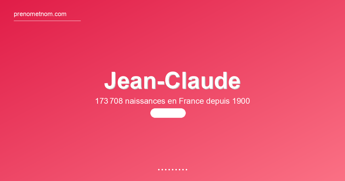 Carte visuelle du prénom Jean-Claude