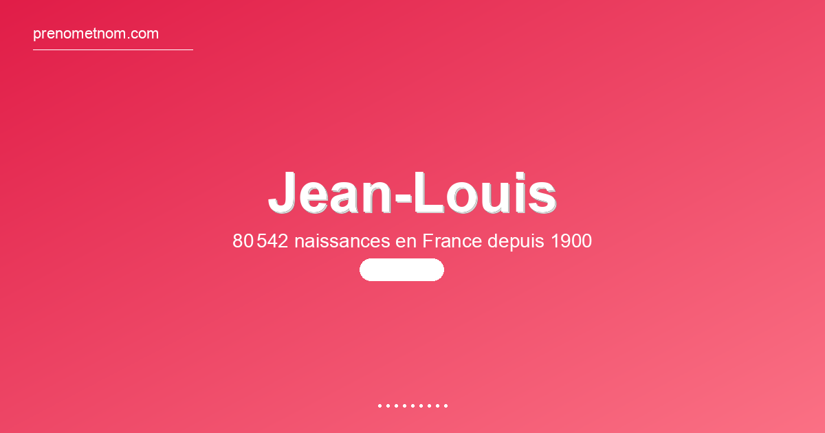 Carte visuelle du prénom Jean-Louis