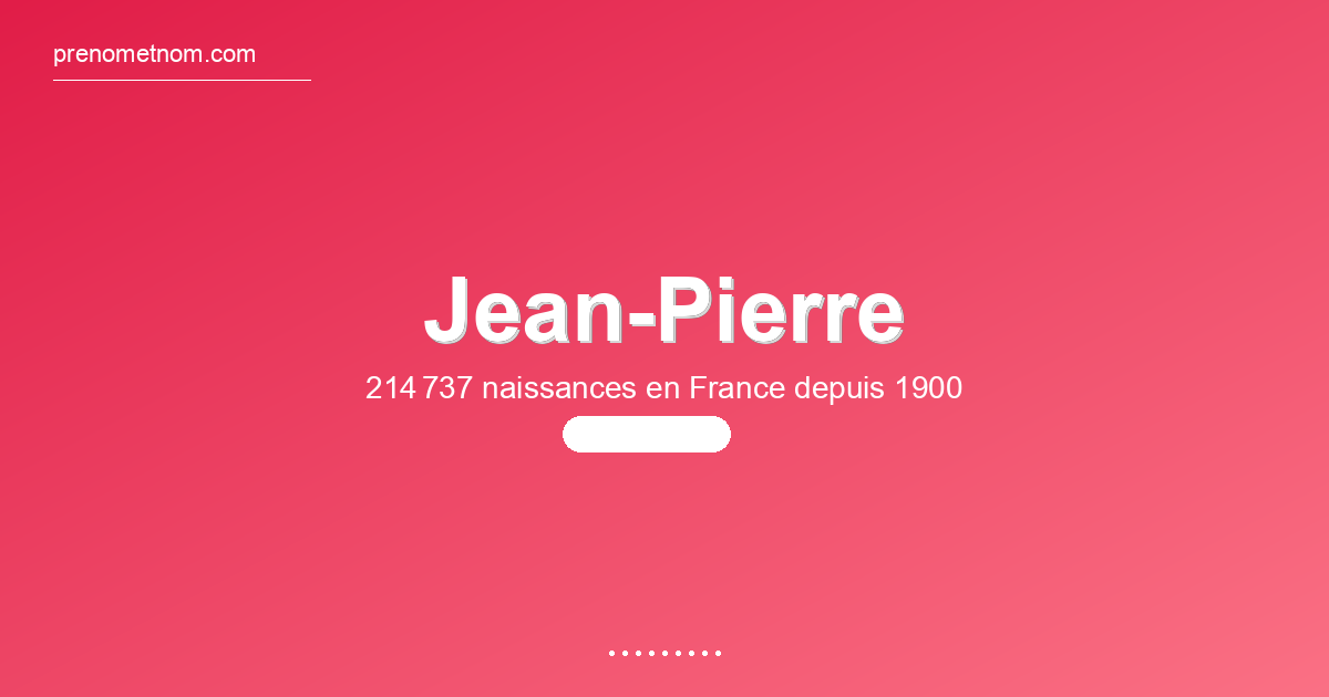 Carte visuelle du prénom Jean-Pierre