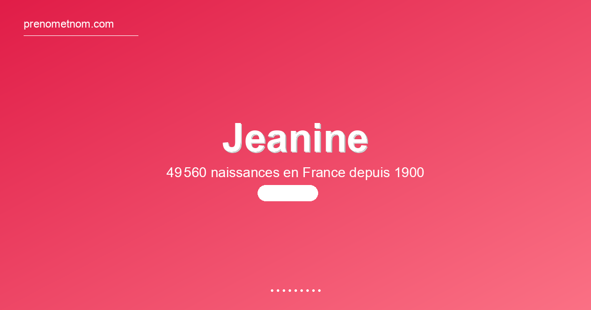 Carte visuelle du prénom Jeanine