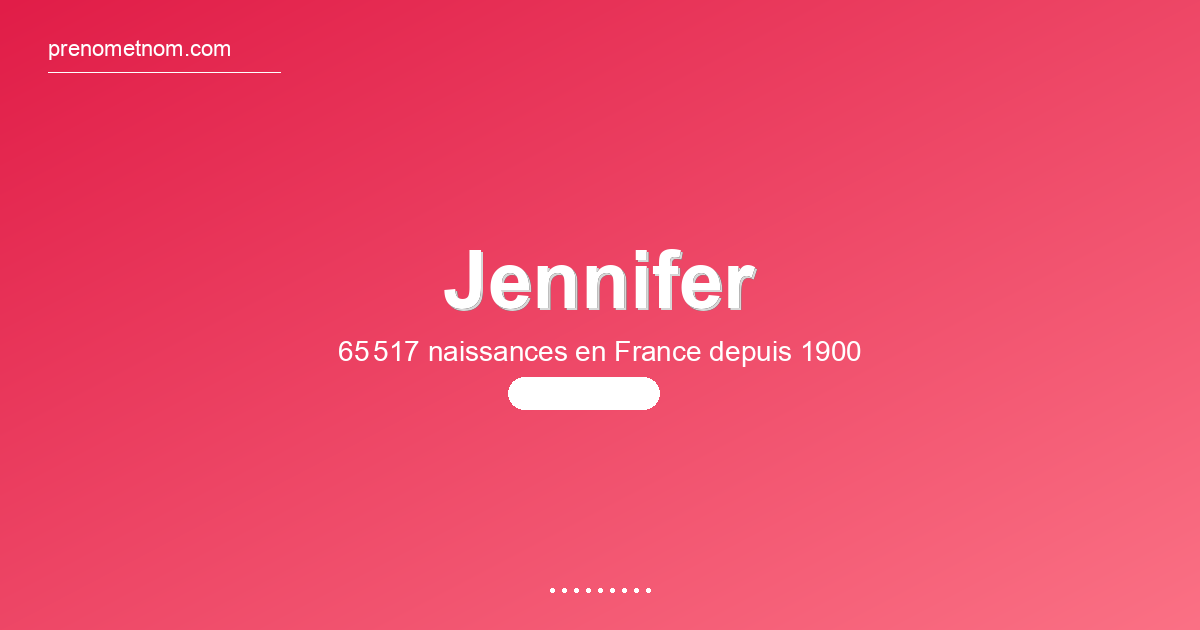 Carte visuelle du prénom Jennifer