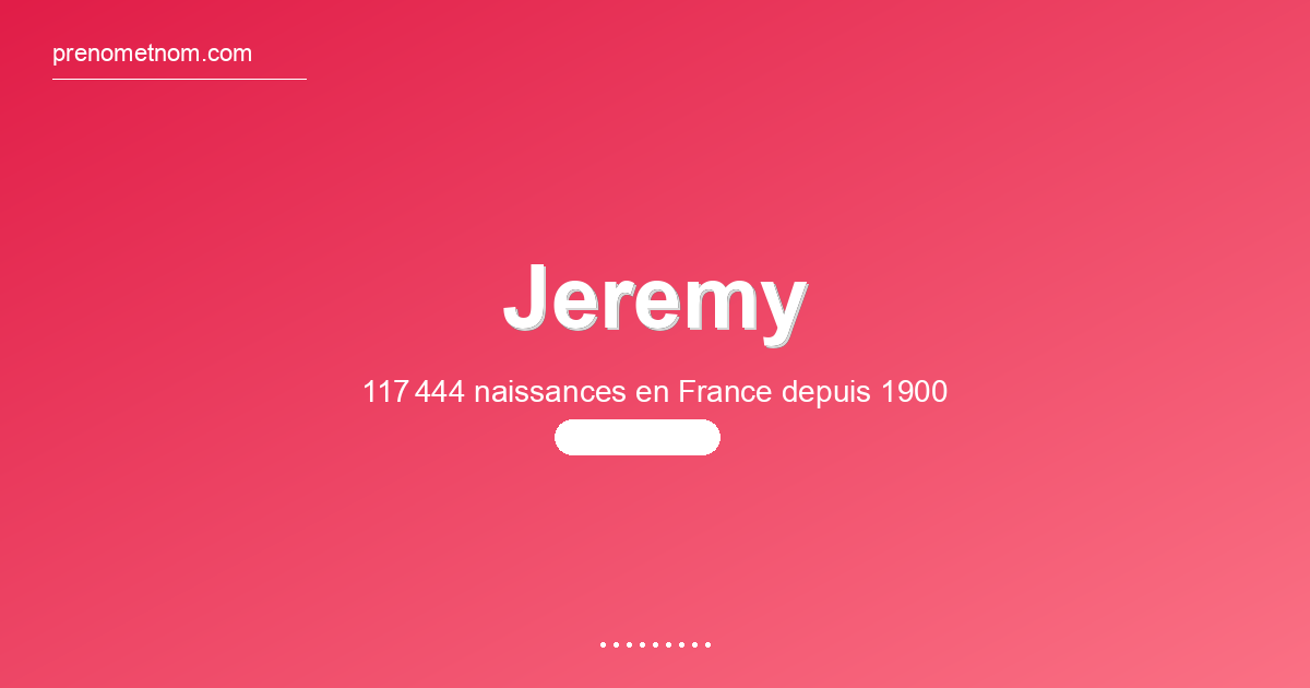 Carte visuelle du prénom Jeremy