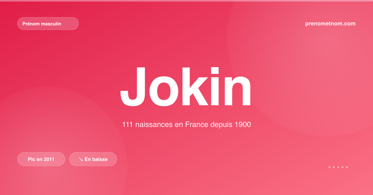 Carte visuelle du prénom Jokin