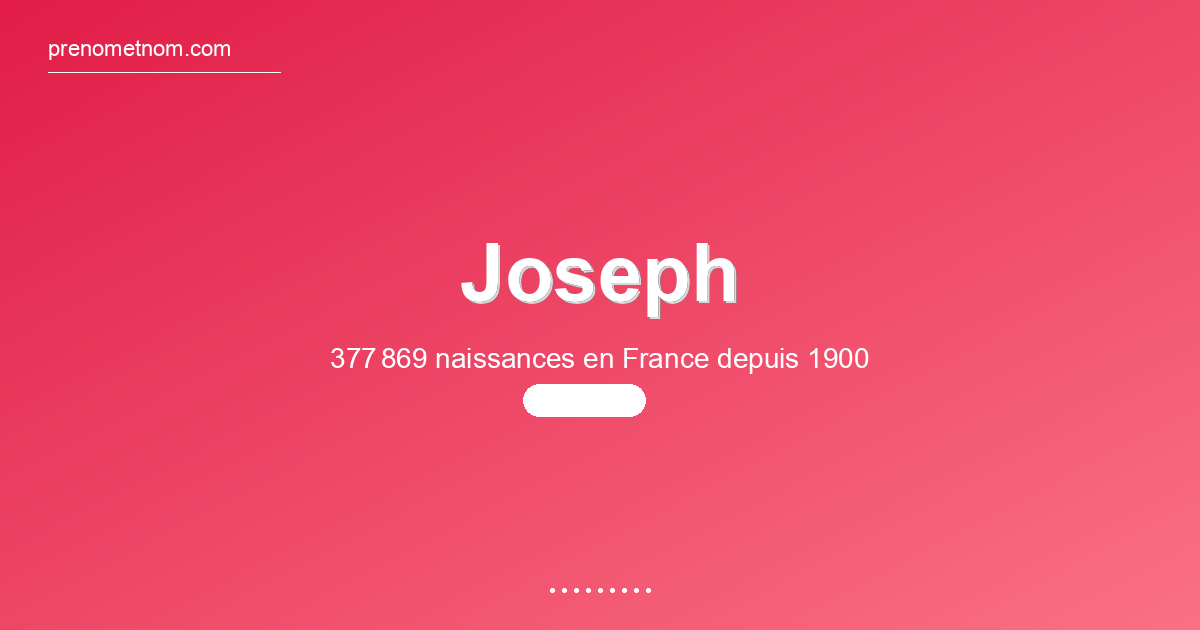 Carte visuelle du prénom Joseph