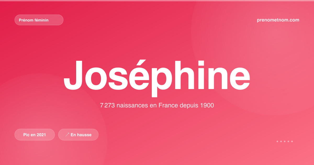 Carte visuelle du prénom Joséphine