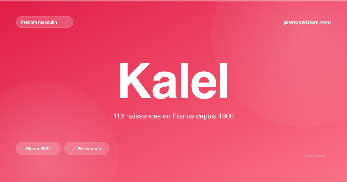 Carte visuelle du prénom Kalel