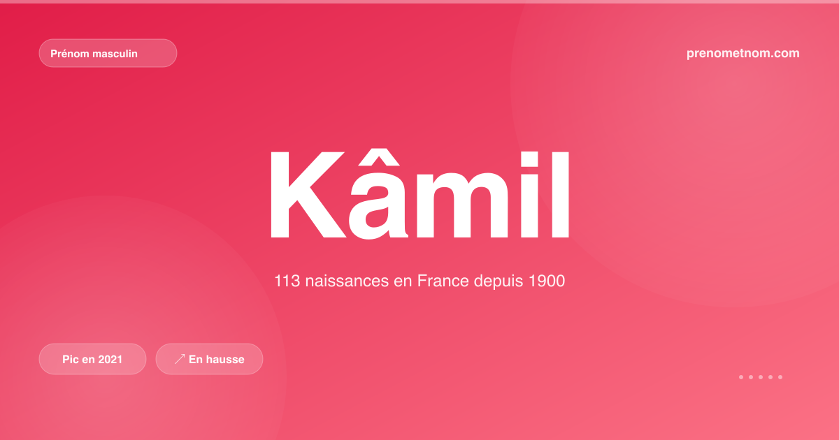 Carte visuelle du prénom Kâmil