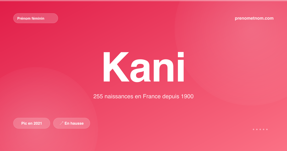 Carte visuelle du prénom Kani
