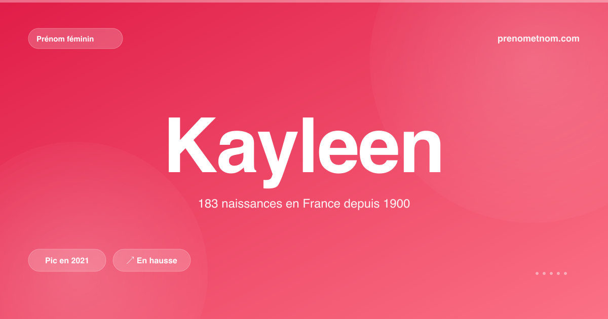 Carte visuelle du prénom Kayleen