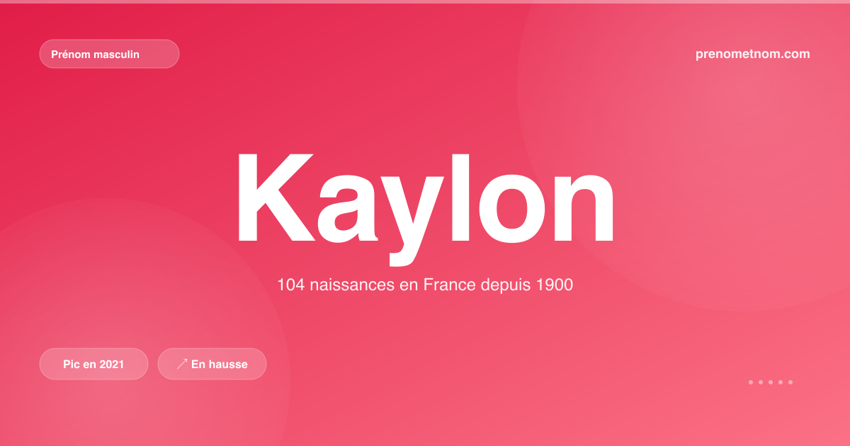Carte visuelle du prénom Kaylon