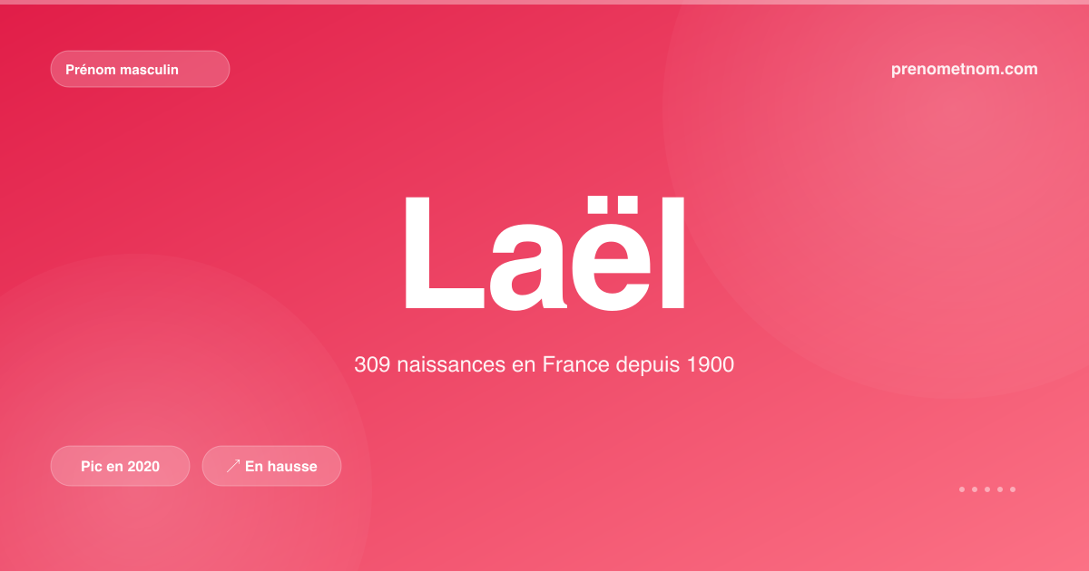 Carte visuelle du prénom Laël