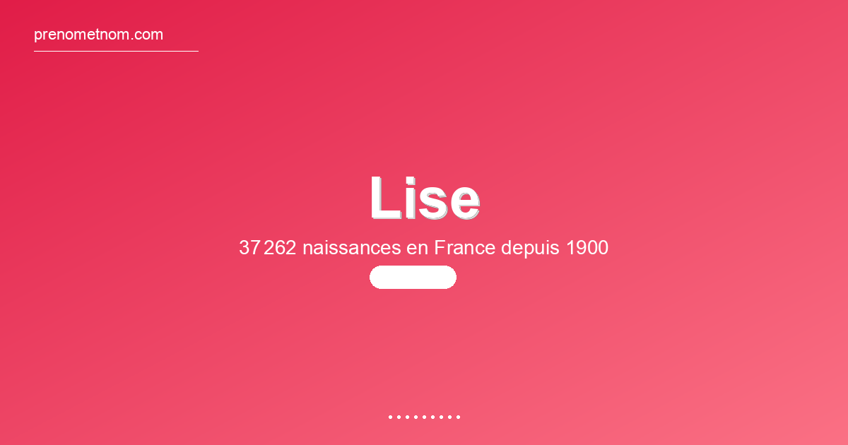 Carte visuelle du prénom Lise