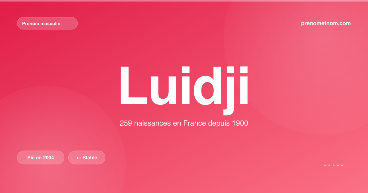 Carte visuelle du prénom Luidji