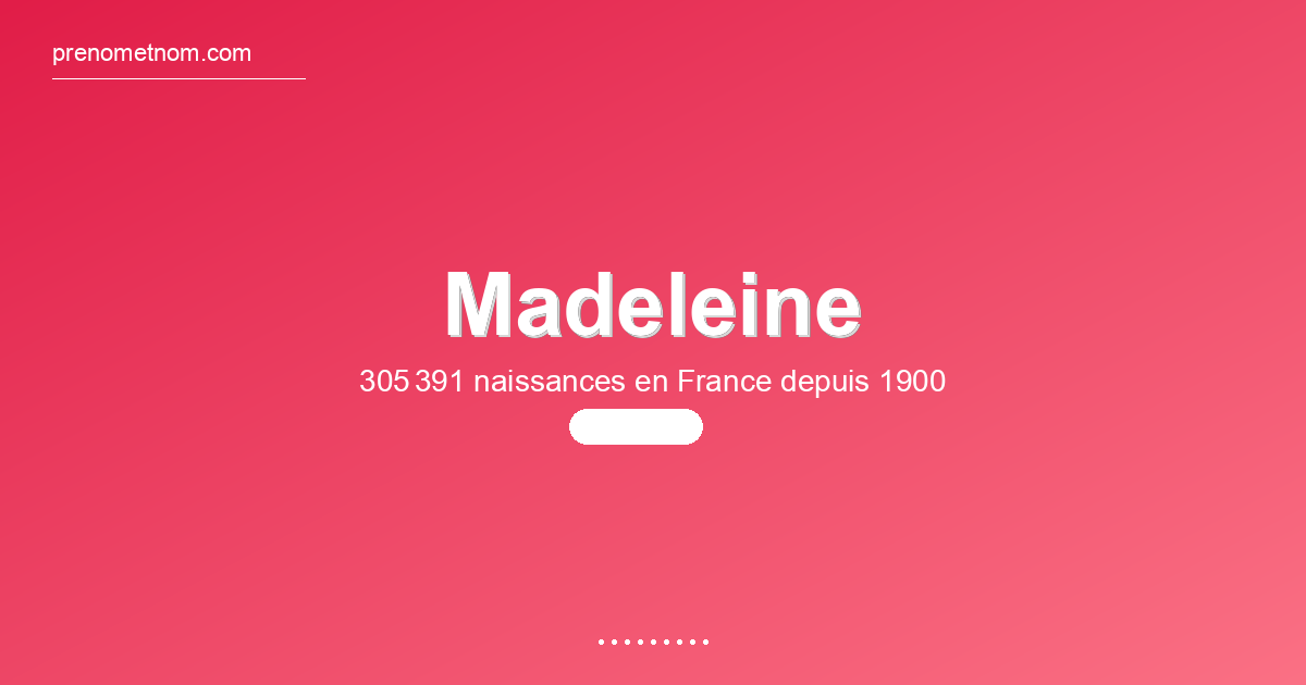Carte visuelle du prénom Madeleine