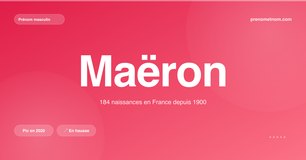 Carte visuelle du prénom Maëron