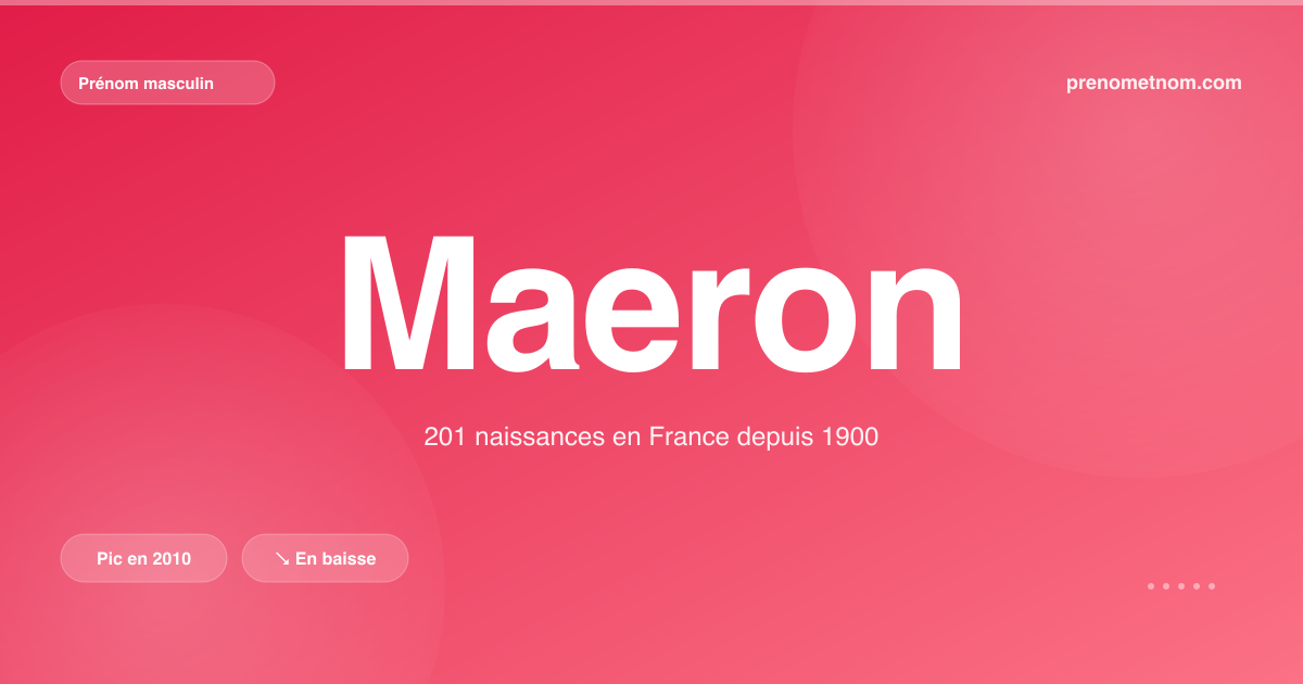 Carte visuelle du prénom Maeron