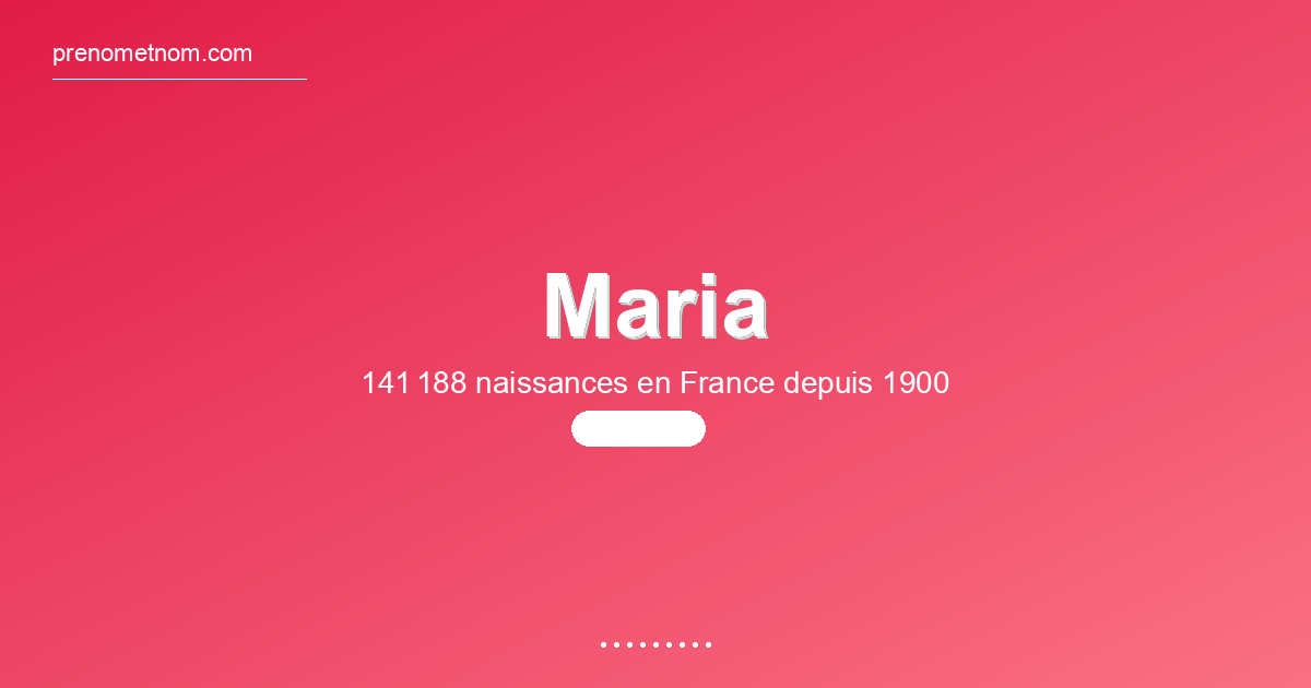 Carte visuelle du prénom Maria