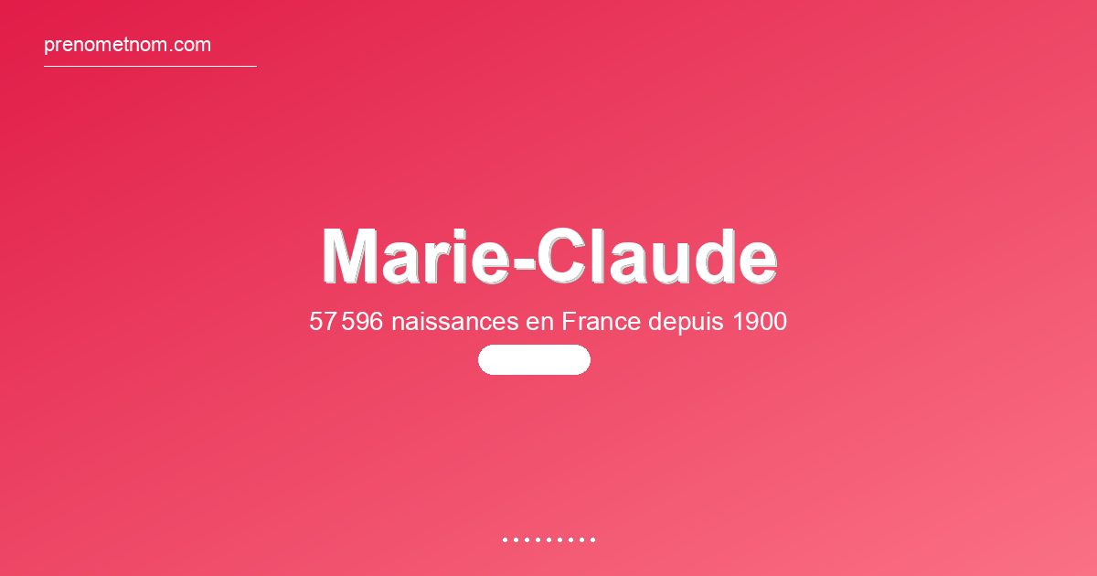 Carte visuelle du prénom Marie-Claude