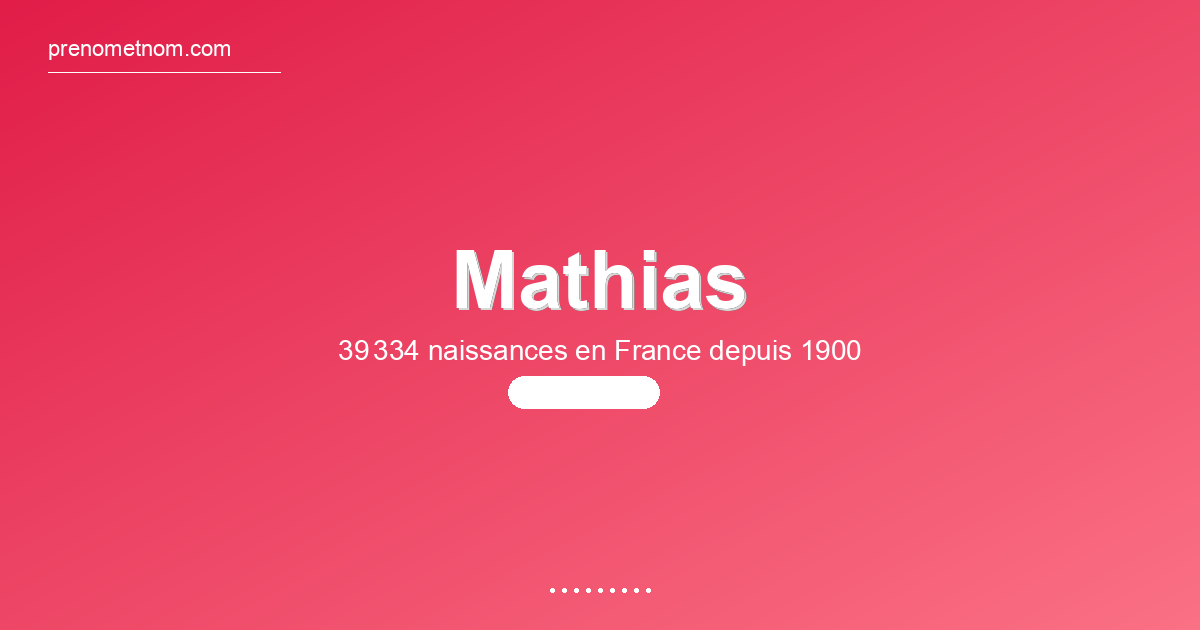 Carte visuelle du prénom Mathias