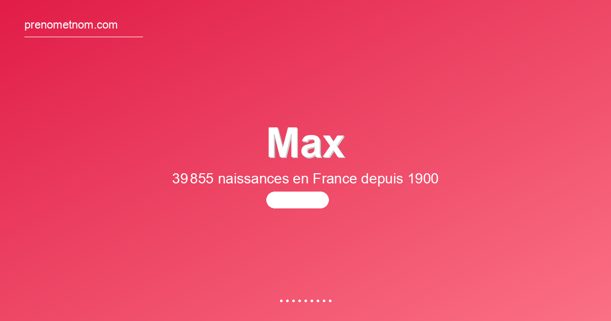 Carte visuelle du prénom Max