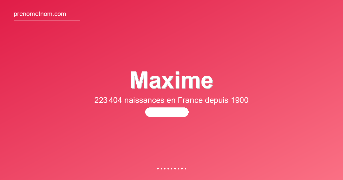 Carte visuelle du prénom Maxime