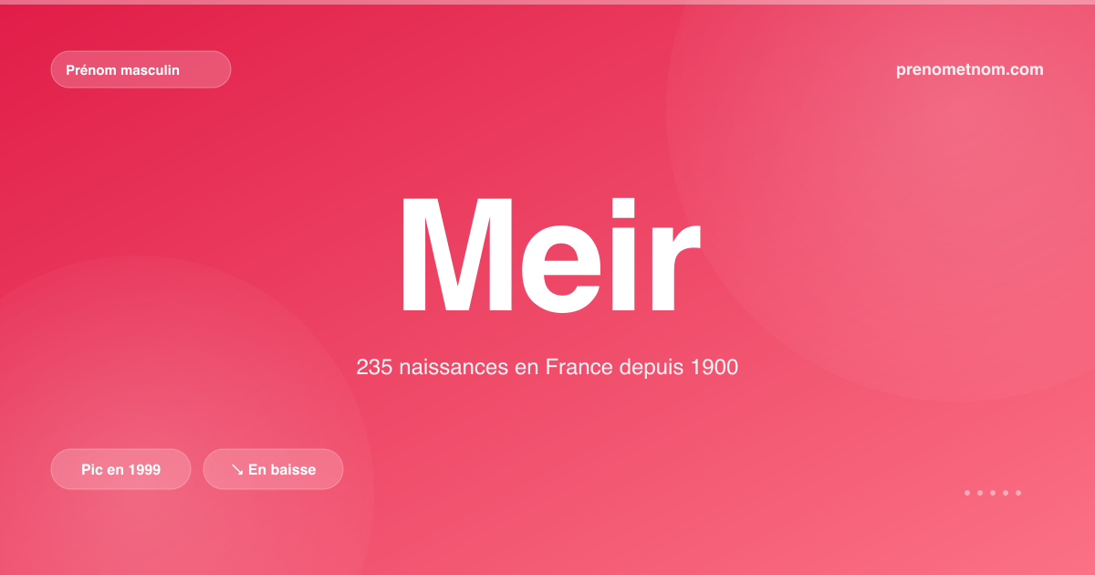 Carte visuelle du prénom Meir