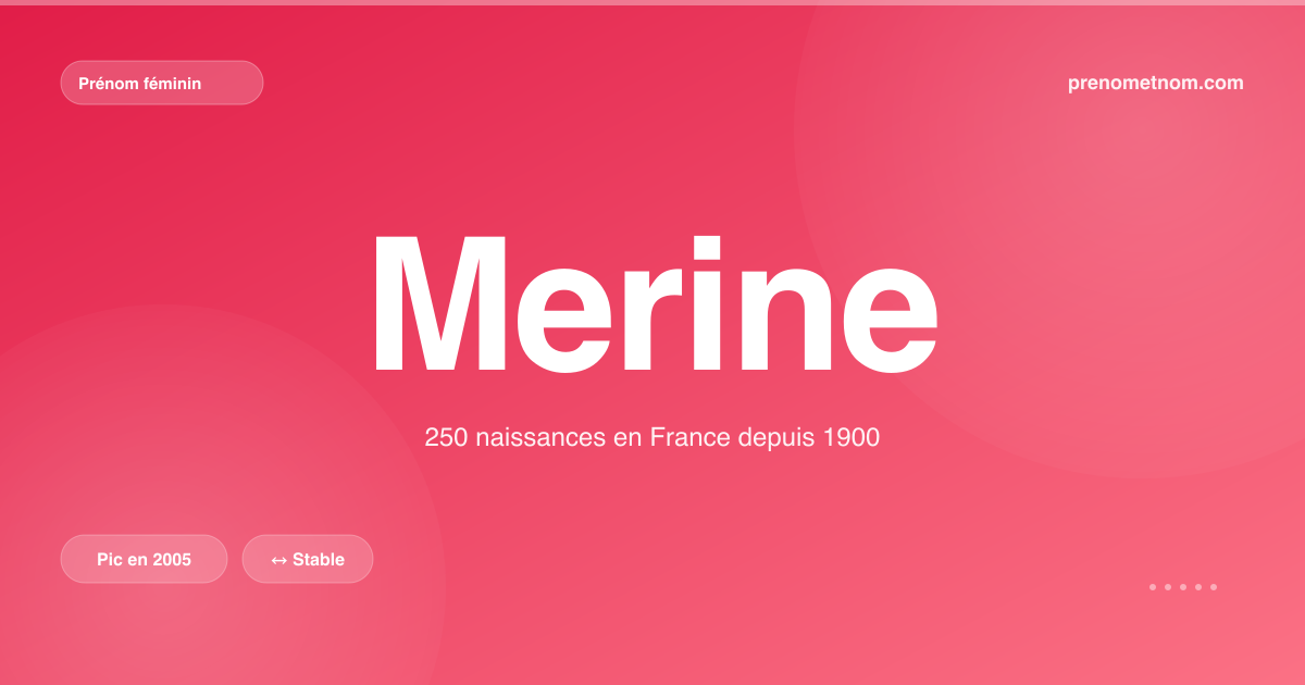 Carte visuelle du prénom Merine