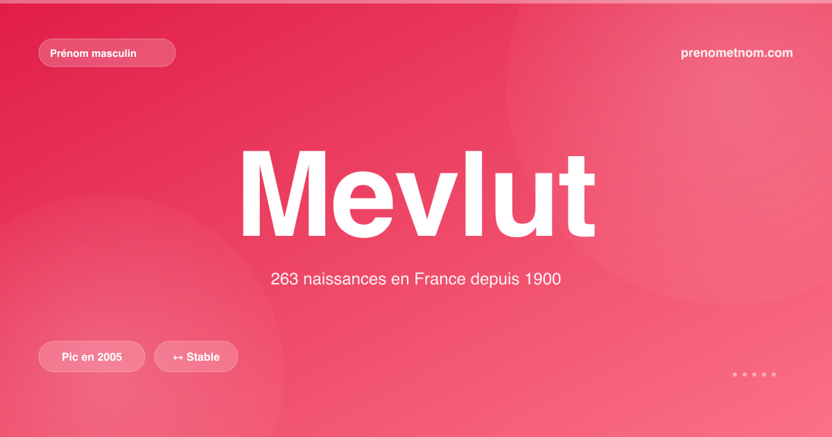 Carte visuelle du prénom Mevlut