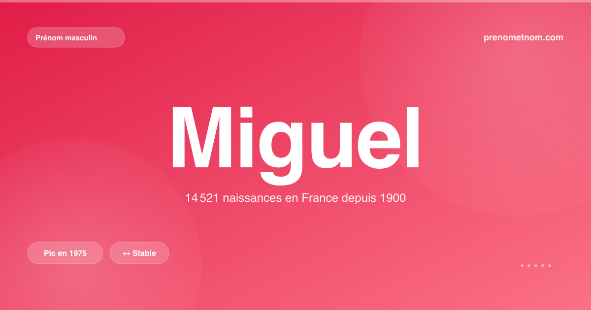 Carte visuelle du prénom Miguel