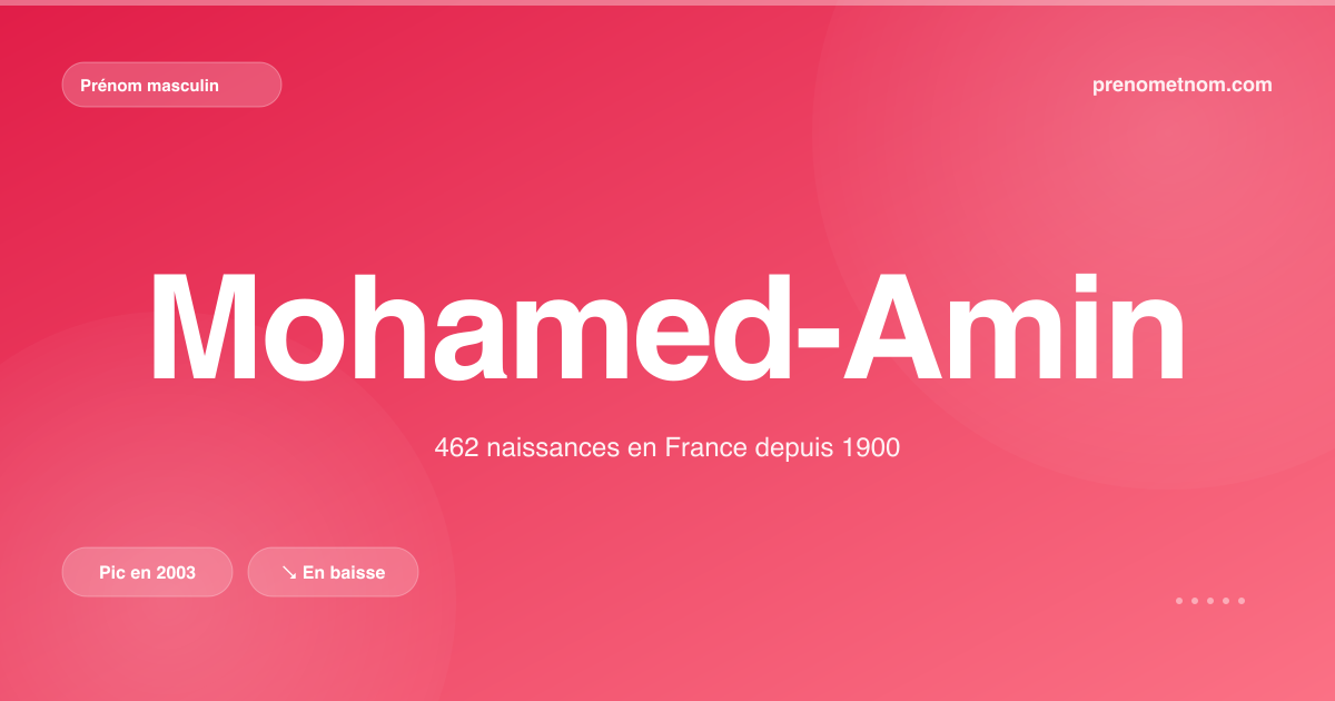 Carte visuelle du prénom Mohamed-Amin