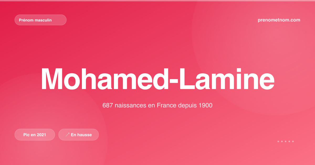Carte visuelle du prénom Mohamed-Lamine