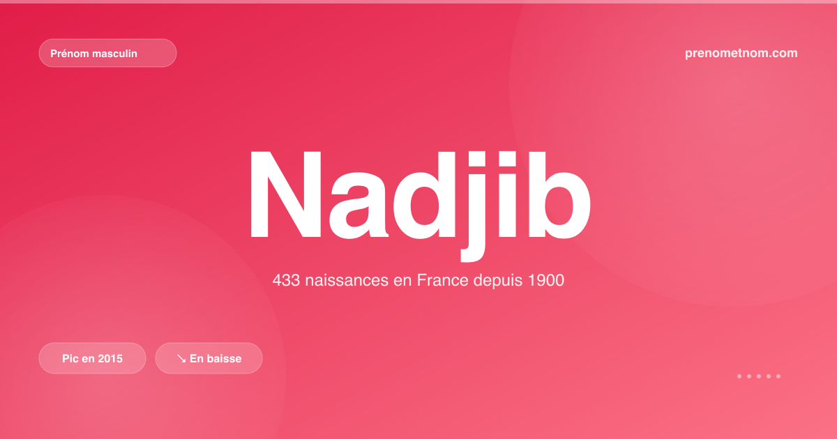 Carte visuelle du prénom Nadjib